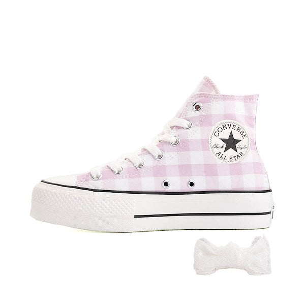Women's Converse Chuck Taylor All Star Lift High-Top Sneakers - Pink Gingham