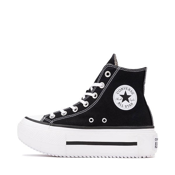 Converse Chuck Taylor All Star Lift Double Stack High-Top Sneakers - Black / White