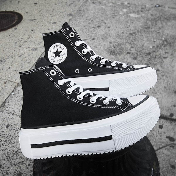 Converse Chuck Taylor All Star Lift Double Stack High-Top Sneakers - Black / White