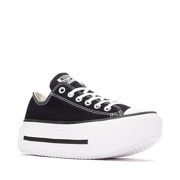 Converse Chuck Taylor All Star Lift Double Stack Low-Top Sneakers - Black / White