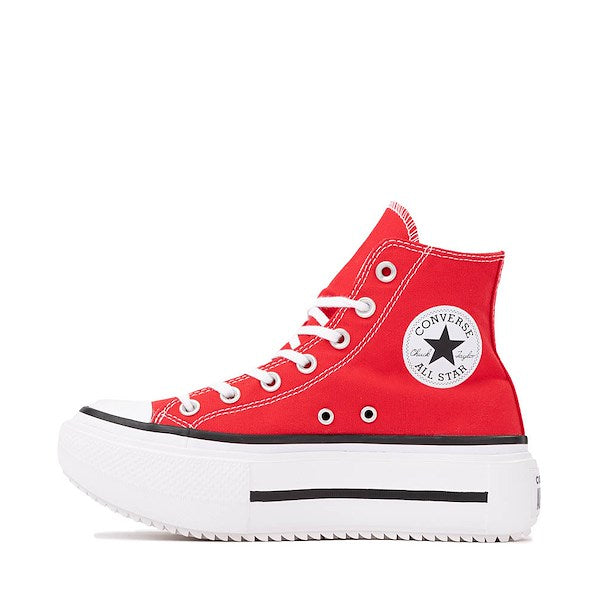 Converse Chuck Taylor All Star Lift Double Stack High-Top Sneakers - Red and White