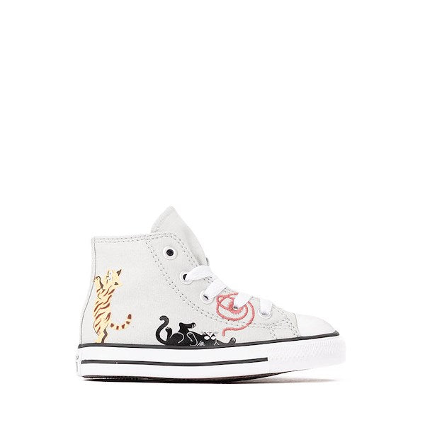 Converse Chuck Taylor All Star Pet Pack High-Top Sneakers - Baby / Toddler - Rainwashed Grey / Cats