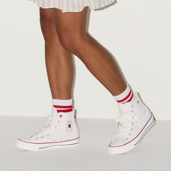 Women's Converse Chuck Taylor All Star High-Top Sneakers - Vintage White / Egret / Days Ahead Red
