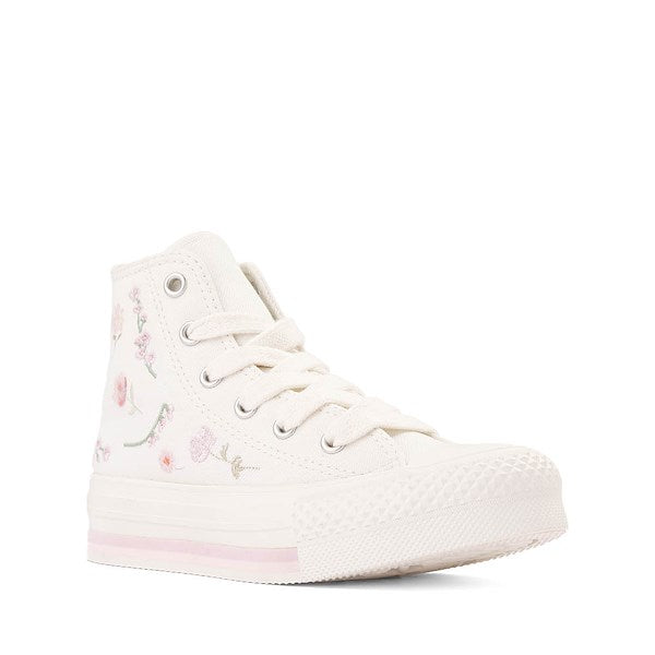 Converse Chuck Taylor All Star Lift Boho Floral High-Top Sneakers - Little Kid - Vintage White / Summit Pink