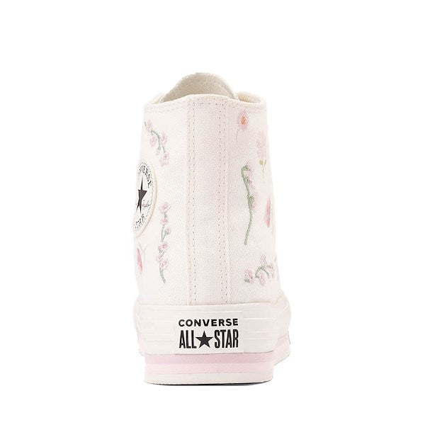 Converse Chuck Taylor All Star Lift Boho Floral High-Top Sneakers - Big Kid - Vintage White / Summit Pink