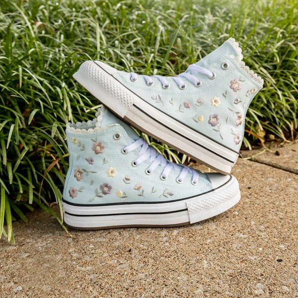 Converse Chuck Taylor All Star Lift Flower High-Top Sneakers - Little Kid - Cold Touch