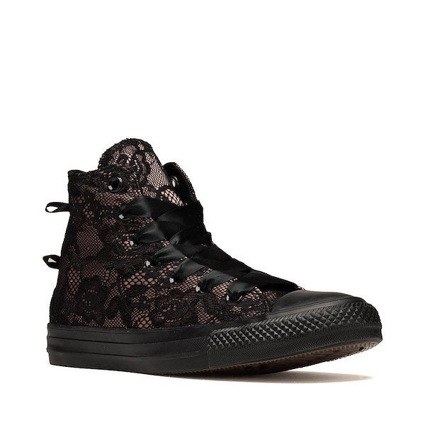 Converse Chuck Taylor All Star High-Top Lace Overlay Sneakers - Black / Petal Pit / Black