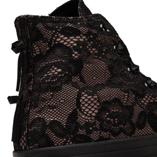 Converse Chuck Taylor All Star High-Top Lace Overlay Sneakers - Black / Petal Pit / Black