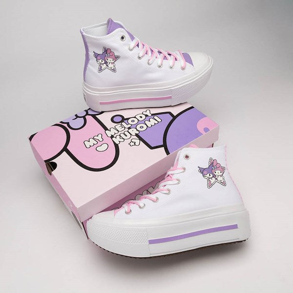 Converse x Hello Kitty & Friends Chuck Taylor All Star Lift Double Stack High-Top My Melody & Kuromi Sneakers - Multicolor